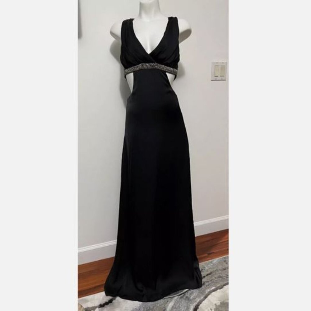 BCBGeneration Black Cut out Beaded Dress 2